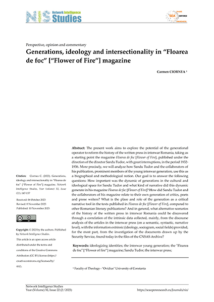 Volume XI, Network Intelligence Studies